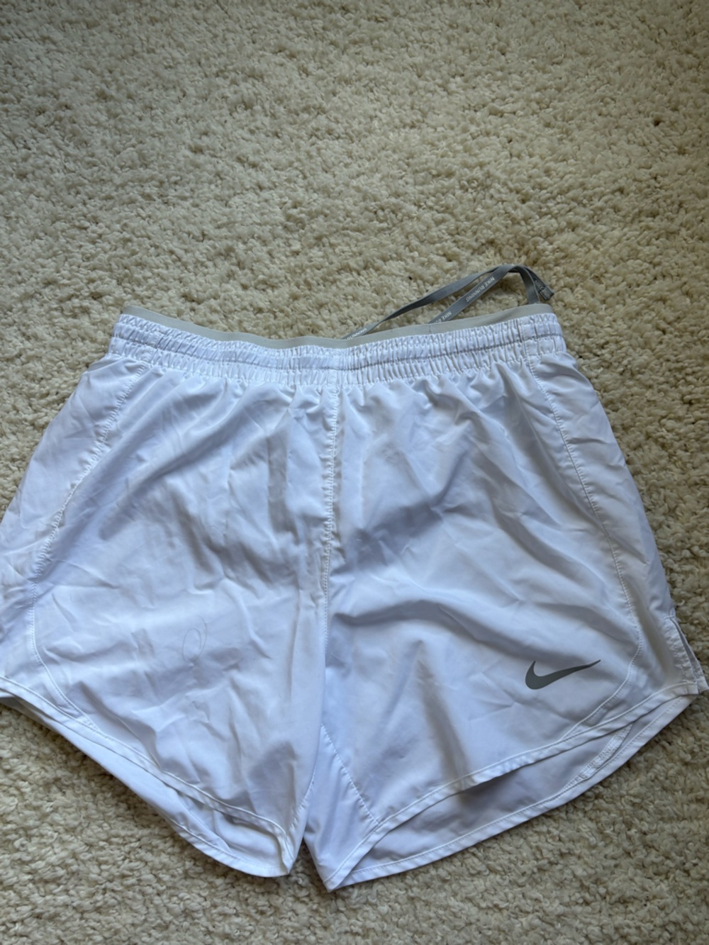 Nike Light Gray Dri-FIT Running Shorts with Subtle Logo